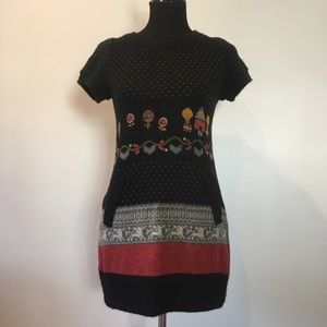 Zuma black knit short-sleeve dress